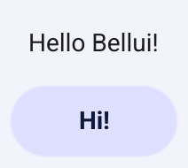 The hello app in the light theme